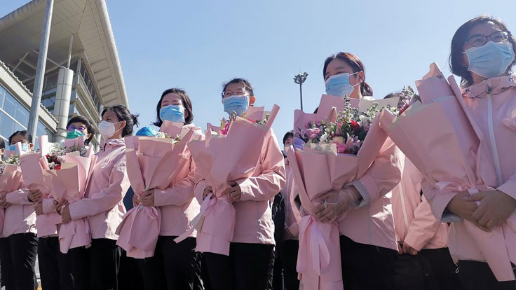 山西省支援湖北医疗队130名队员平安回家（组图）